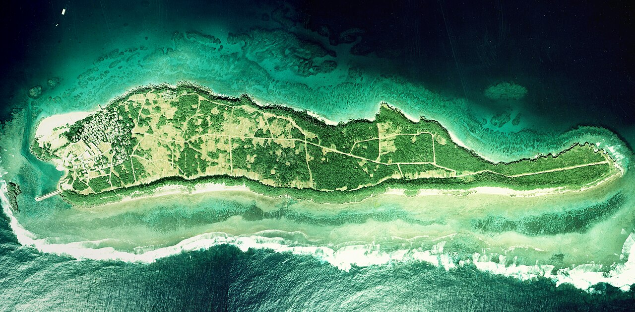 Panoramic view of Kudaka Island from Nanjo City - the Island of the Gods in Ryukyuan creation mythology