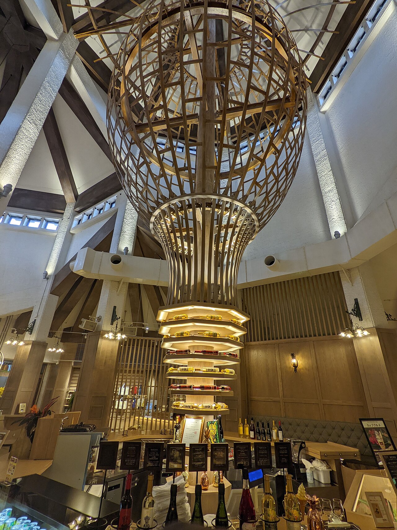 파인애플 와인 전시