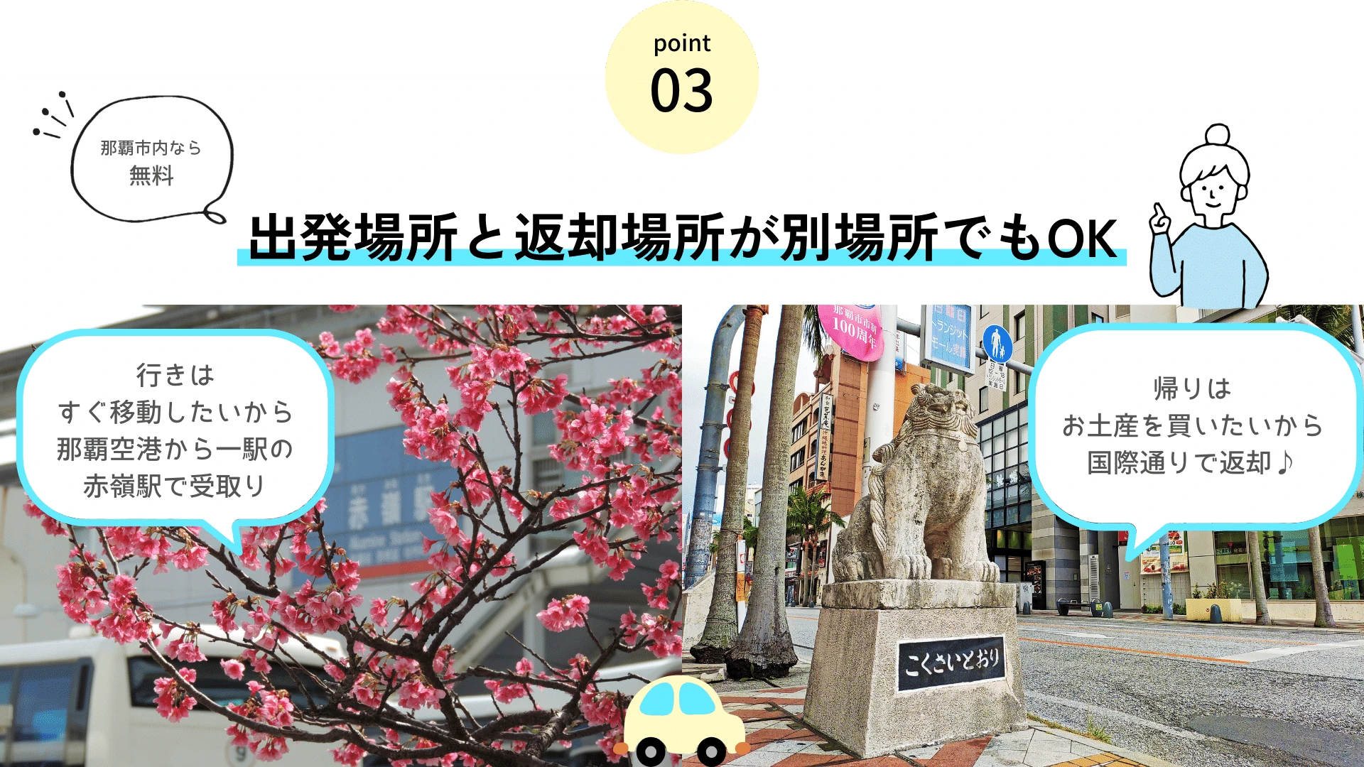 POINT 03: 自由な出発・返却地点選択 이미지