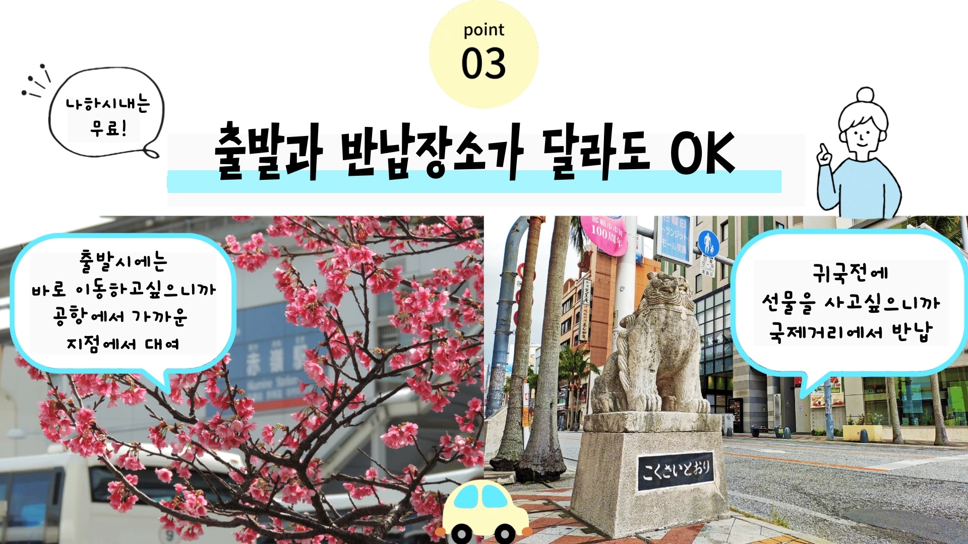 POINT 03: 자유로운 출발/반납 지점 선택 이미지